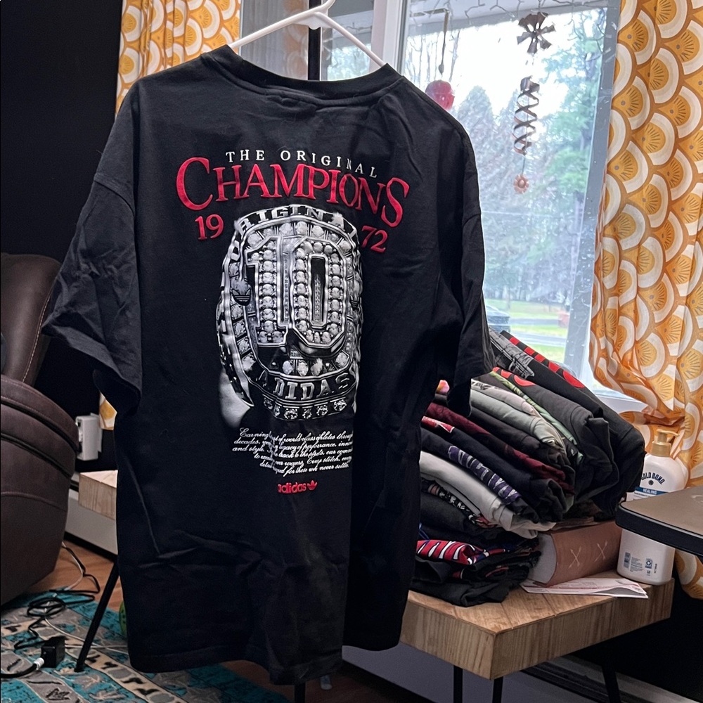 Adidas Black Champions Graphic Tee
